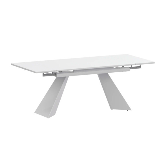 Стол раздвижной Дуит 1200х800+300, супер белый, белый муар - фото 1