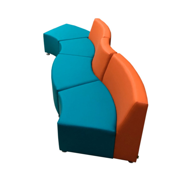 Диван Дога четырехместный к.1, оранжево-бирюзовый - фото 4