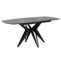 Настоящее фото товара Керамический стол Риполь 160(205)х89 larka grey / черный, произведённого компанией ChiedoCover