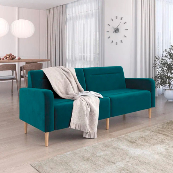 Диван Папилла, велюр, 202 см, изумрудный - фото 5