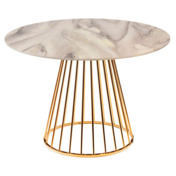 Фотография товара Стол Liverpool, белый мрамор с золотистыми ножками от компании ChiedoCover.