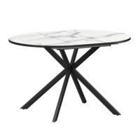 Настоящее фото товара Стол раздвижной Грант 900+300, мрамор белый, черный муар, произведённого компанией ChiedoCover