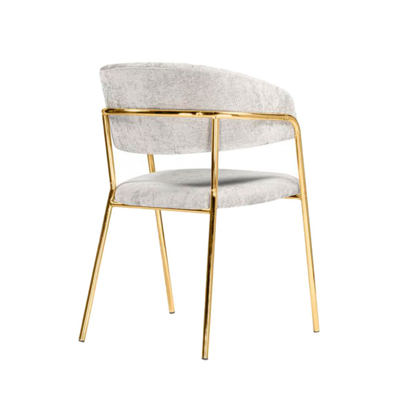Стул на металлокаркасе Kamelia светло-серый / ткань золотые ножки Стул на металлокаркасе Kamelia светло-серый / ткань золотые ножки - фото 4