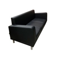 Настоящее фото товара Диван Таура Люкс трехместный, черный, произведённого компанией ChiedoCover