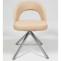 Фотография товара Стул Пиннате, пирамида, бежевый, серебро, экокожа от компании ChiedoCover.