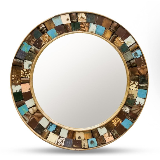 Круглое зеркало из массива, Ситара - фото 1