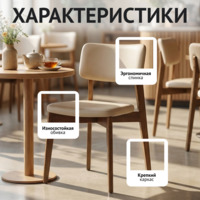 Фотография товара Стул Топас, экокожа люкс крем светло-бежевый, светлый орех от компании ChiedoCover.