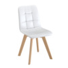 Стул К4, дуб натуральный, экокожа белая