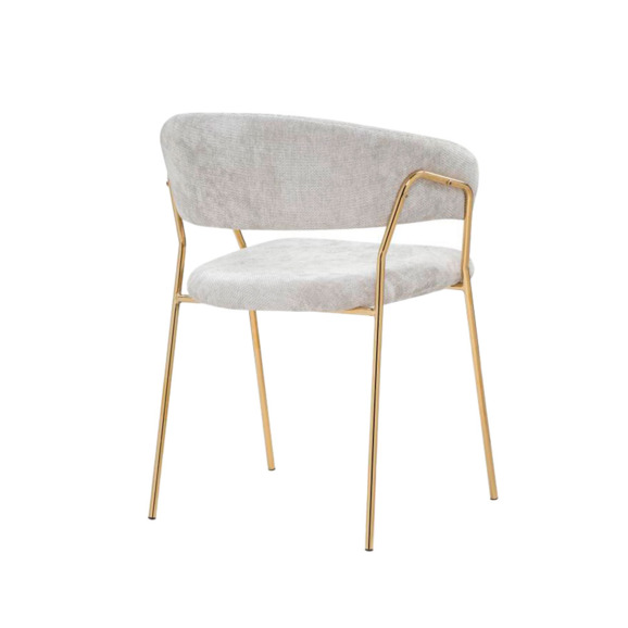Стул на металлокаркасе Kamelia 1 light gray fabric / gold Стул на металлокаркасе Kamelia 1 light gray fabric / gold - фото 4