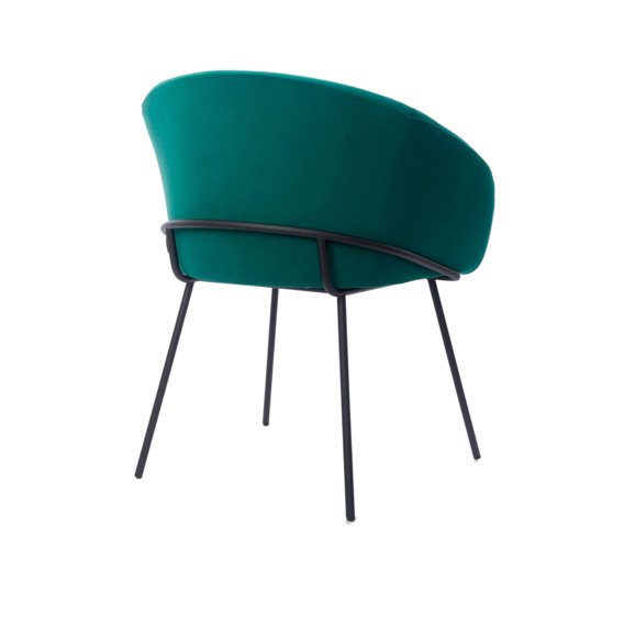 Дизайнерский стул Elegans, изумрудный, металл, черный - фото 3