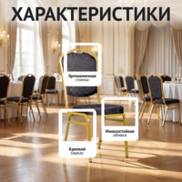 Фотография товара Стул Хит 20мм - золото, Сабо черный от компании ChiedoCover.