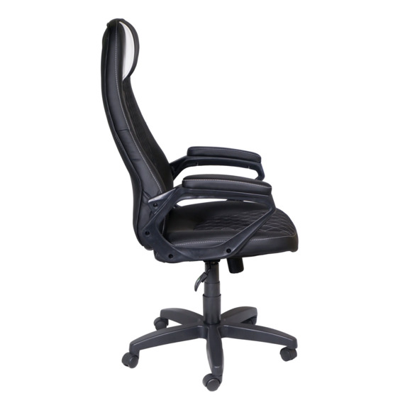 Кресло Мега, ткань, кожзам, черный, белый - фото 3