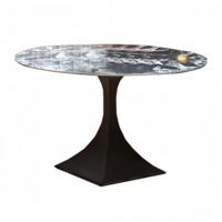 Настоящее фото товара Стол обеденный Sea, черный мрамор, черный, произведённого компанией ChiedoCover