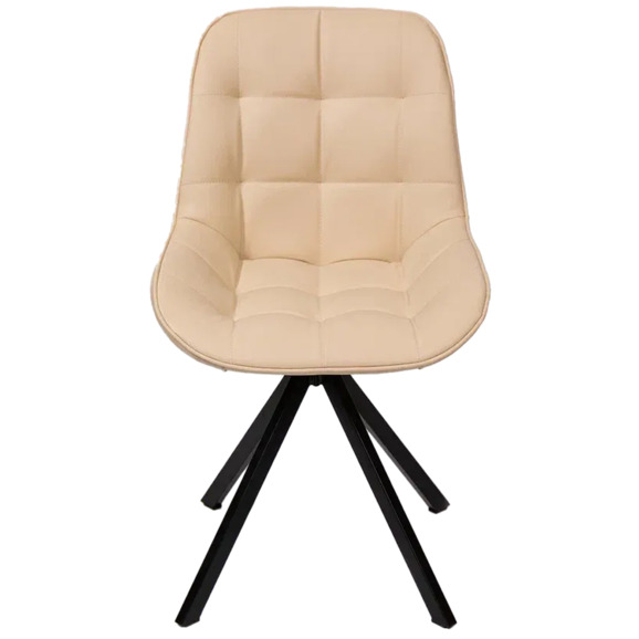 Стул Мускус, пирамида, кожа, бежевый, черный - фото 2