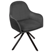 Настоящее фото товара Кресло Сета, пирамида, поворотное основание, серый, черный, велюр, произведённого компанией ChiedoCover