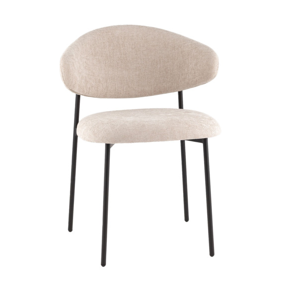 Стул Эван, шенилл, каркас бежевый - фото 1