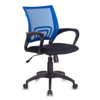 Настоящее фото товара Кресло Бюрократ, спинка сетка синий/ сиденье черный, произведённого компанией ChiedoCover