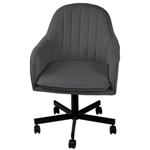 Кресло Сета, пятилучие, темно-серый, черный, велюр - фото 2