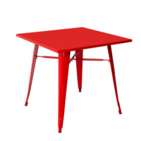 Настоящее фото товара Стол Tolix 800*800, красный, произведённого компанией ChiedoCover