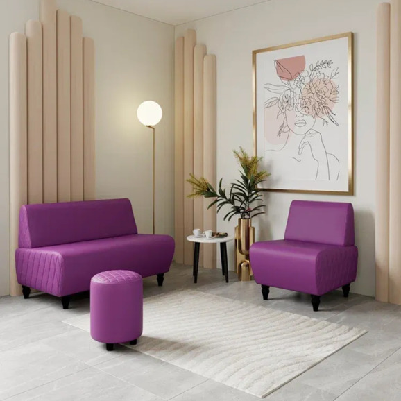 Кресло Лотик экокожа, фиолетовый - фото 6