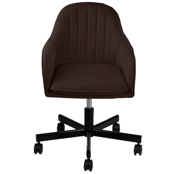 Кресло Сета, пятилучие, коричневый, черный, велюр - фото 2