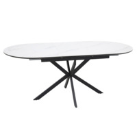 Настоящее фото товара Стол обеденный Tetrahedron, белый, черный, произведённого компанией ChiedoCover