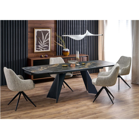 Стул кухонный Rotunda, поворотный, бежевый, черный - фото 2