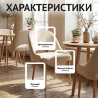 Фотография товара Стул Мила, велюр Фурла 000, ножки бук под лак от компании ChiedoCover.