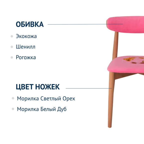 Стул Роквелл вышивка рыбки, велюр TEDDY 833, ножки бук - фото 6