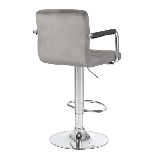Барный стул Фолкрик, серый велюр - фото 3