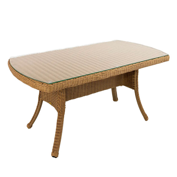 Стол Пино, американский орех, ротанг - фото 1