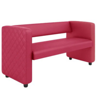 Настоящее фото товара Диван Тепал, экокожа, красный, произведённого компанией ChiedoCover