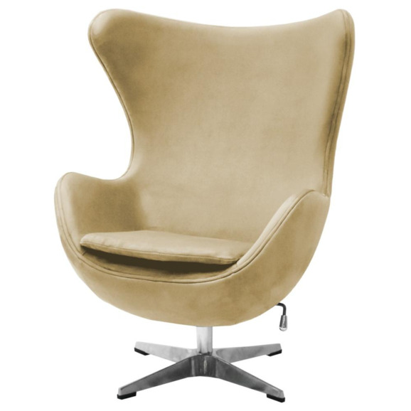 Кресло Egg style chair, карамельный, искусственная замша - фото 3