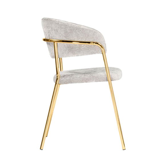 Стул на металлокаркасе Kamelia светло-серый / ткань золотые ножки Стул на металлокаркасе Kamelia светло-серый / ткань золотые ножки - фото 3