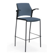 Фотография товара Стул Wind барный с мягким сиденьем и спинкой, с подлокотниками, черный от компании ChiedoCover.