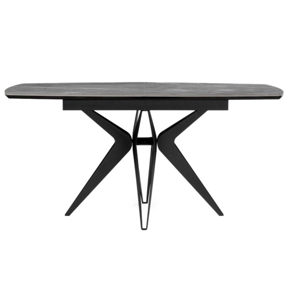 Керамический стол Риполь 160(205)х89 larka grey / черный - фото 2