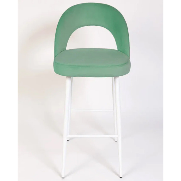 Стул Пиннате, барный, светло-зеленый, белый, велюр - фото 2