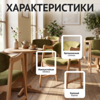 Фотография товара Стул Дарк, велюр Гойа Оливиа, ножки бук под лак от компании ChiedoCover.