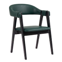 Настоящее фото товара Полукресло Дольче, кожзам Нитро Дарк Грин, ножки бук морилка черная, произведённого компанией ChiedoCover