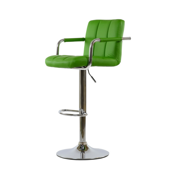 Барный стул Kruger Arm, зелёная кожа  - фото 2