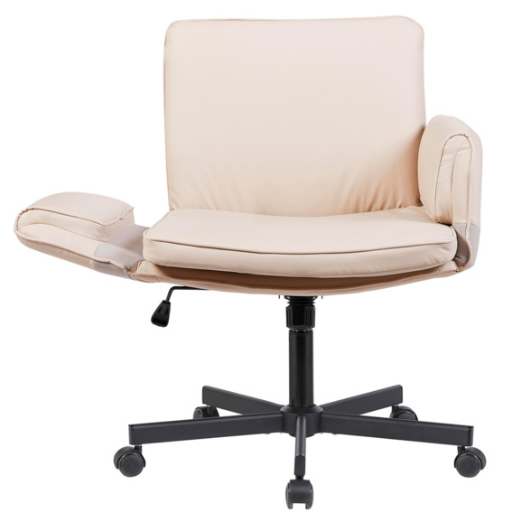 Кресло офисное TopChairs Foldo, с откидными подлокотниками, бежевое - фото 5