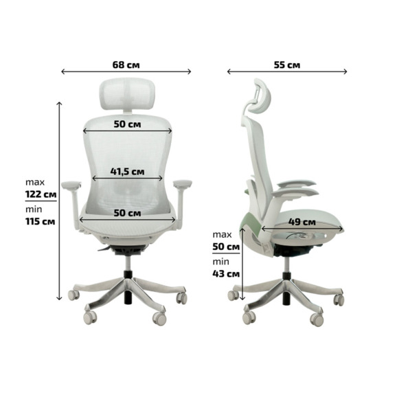 Офисное поворотное кресло Sparx ft-3 enigma plus white / grey, mesh, светло-серый - фото 4