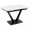 Настоящее фото товара Стол ALATRI  MATT WHITE MARBLE SOLID CERAMIC / BLACK, произведённого компанией ChiedoCover
