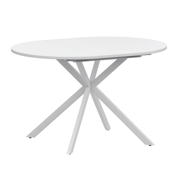 Стол раздвижной Грант 900+300, супер белый, белый муар - фото 1