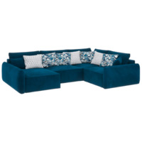 Настоящее фото товара Диван-кровать угловой ПОРТЛЕНД-8 угловой, синий, произведённого компанией ChiedoCover