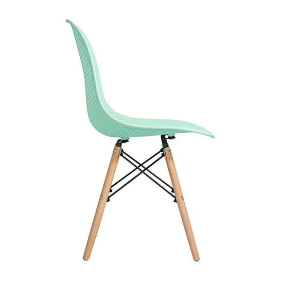 Стул пластиковый перфорированный Eames, бук, мятный - фото 3