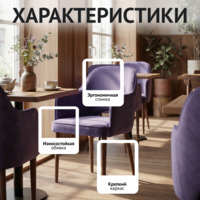 Фотография товара Стул Роза, велюр Тедди 943, ножки бук морилка светлый орех от компании ChiedoCover.