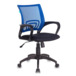 Кресло Бюрократ, спинка сетка синий/ сиденье черный