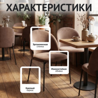 Фотография товара Стул Солар, велюр Велютто 07, опора с выступом, черный муар от компании ChiedoCover.