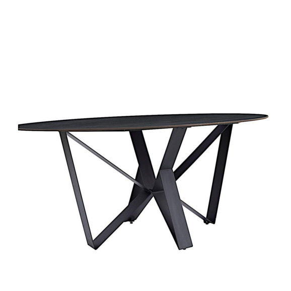 Стол обеденный AustriIia Sand Black, 180*90*75, керамика, металл, черный - фото 1